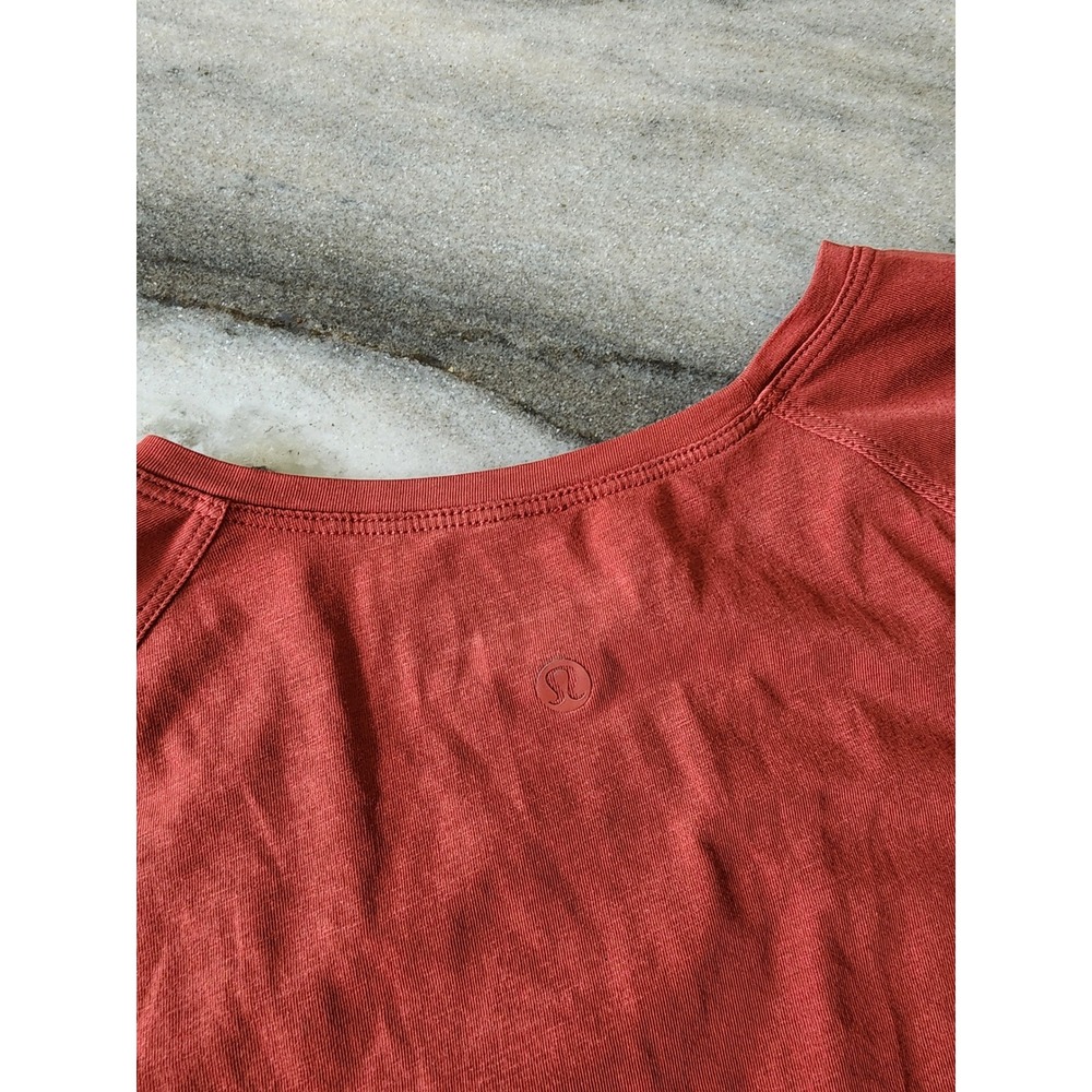 Lululemon Long Sleeve Top Terracotta Red Raglan Front Knot Size 6 - Picture 8 of 8